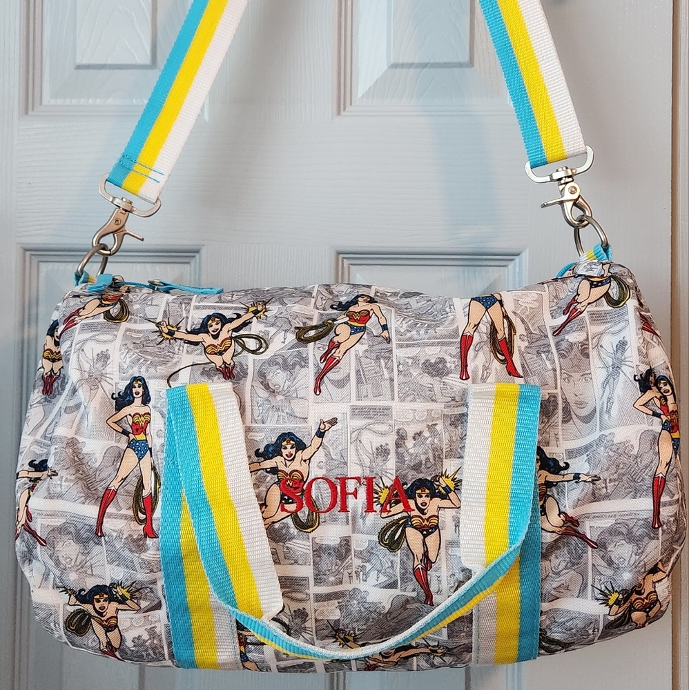 Personalized "Sofia" Wonder Woman duffel bag